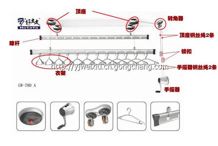 晾衣架手摇器修理图 晾衣架手摇器如何修理