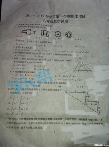 初二数学上册期末试卷 八年级数学上册期末考试试卷