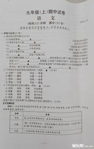 2016初三英语期中试卷 2016初三语文下册期中试卷模板