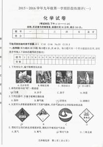 2016初三化学中考试题 2016年初三化学试题