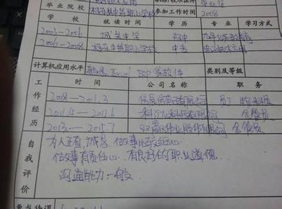 工作简历上的自我评价 找工作自我评价