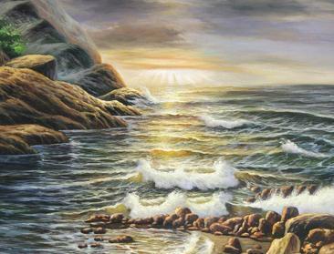 大海油画图片 关于海的油画图