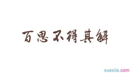 百思不得其解造句 有关百思不得其解的造句