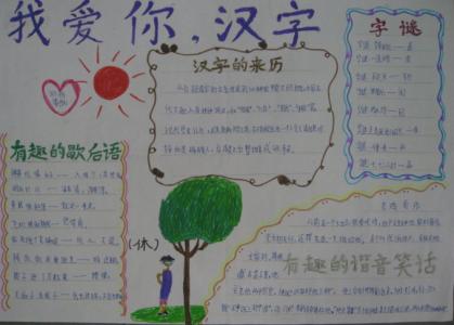 遨游汉字王国手抄报 五年级关于汉字王国的手抄报图片