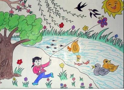 儿童画春天的图画 儿童画春天的图画大全 画春天的图画大全 春天儿童画大全