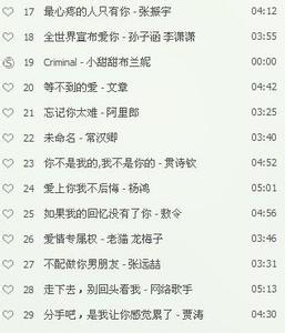 好听的歌曲 14-15年好听的歌曲