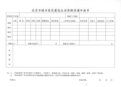 2017低保申请书范文 2017城镇低保申请书