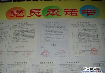 党员承诺书表格范文 党员承诺书事项范文