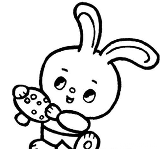 卡通兔子简笔画大全 采蘑菇的卡通兔子简笔画大全