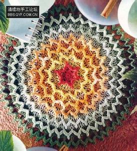 长方形桌布的钩针图案 钩针----美丽的花卉桌布图案
