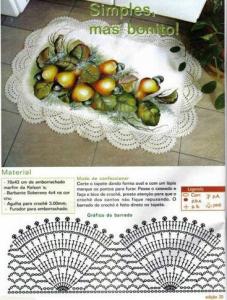 钩针装饰领子花边图解 钩针作品----桌巾的装饰花边