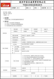设计师岗位说明书 平面设计岗位说明书