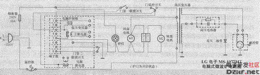 lg微波炉wd700电路图 lg微波炉wd700电路图 LG电子MS-1977MT电脑式微波炉电路图 - 微波炉电路图