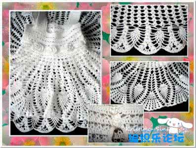 儿童钩针裙子花样图解 儿童镂空礼服裙钩织花样图解