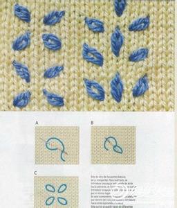 毛衣上绣花的基础针法 一些毛衣绣花详细针法图解