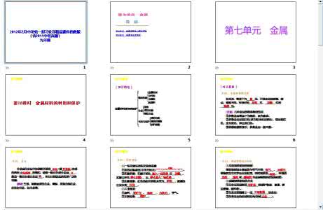 中考化学金属专题 2011年中考化学第六章单元金属模拟组合精练（最新出炉）