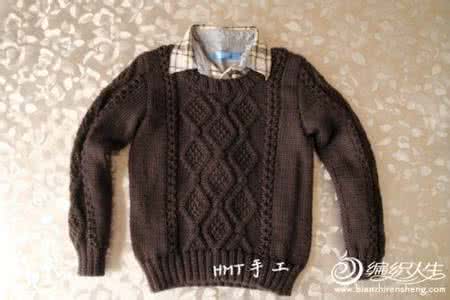 毛衣配色横条纹编织图 蓝黄配色横条纹长袖套头衫、儿童编织服饰天地,90~110cm中童图案图解、快乐编织论坛