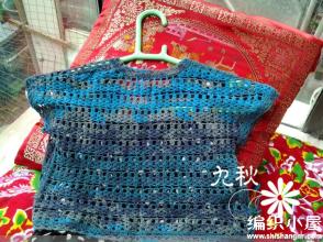 段染毛衣编织款式图解 【女款系列】雅致的蓝灰色段染夏日钩针小坎