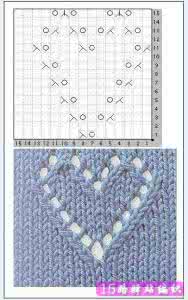 毛衣心形图案花样织法 其他 几款心形镂空花样织法图解