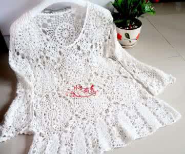 一线连拼花钩衣图解 精致拼花钩衣