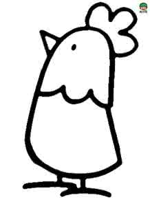 儿童简笔画公鸡 【儿童画】儿童简笔画教程15: 公鸡的简笔画画法图解教程