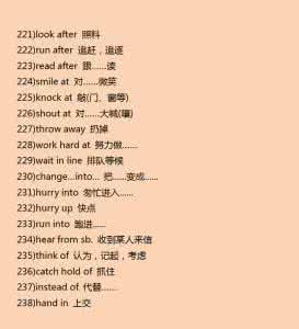 初中英语短语大全 初中英语短语积累