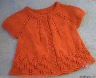 棒针开衫毛衣编织图片 棒针编织----短袖开衫“春绿心田”