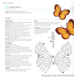 钩针编织蝴蝶结图解 75种鸟类与蝴蝶的钩织图解