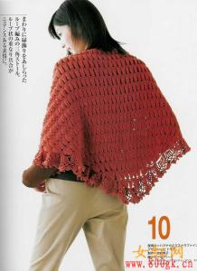 最新三角披肩钩针图解 NAKO Crochet Shawl----美而文静的三角披肩