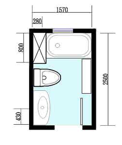 卫生间带浴缸淋浴布局 卫生间的布局及淋浴、坐便器、洗面盆共用 老妈装修日记
