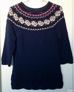 毛衣编织配色提花图案 2015年11月10日-玫瑰紫提花毛衣等