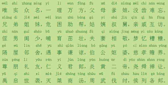 中华字经 【引用】《中华字经》用字4000无重复(绝文,简体)