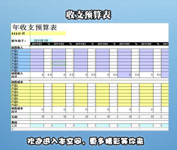 财务收支表模板 财务预算表 财务收支预算模板表