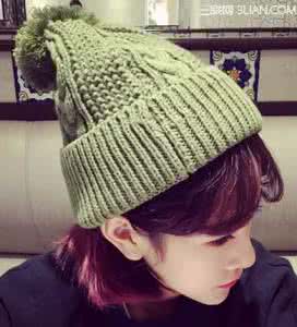 毛球 毛线帽 大毛球麻花毛线帽搭配