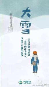 飘然而至 大雪时节飘然而至 我们要做好防范