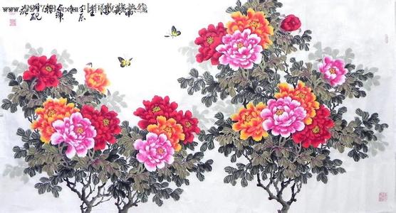 六尺写意牡丹图片 写意牡丹六尺作品展 张宪文写意花鸟作品展
