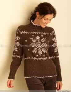毛衣编织配色提花图案 韩式提花衣