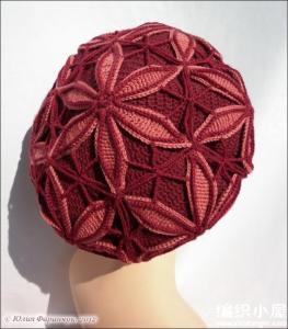 叶子花帽子编织视频 时尚又温暖的叶子花帽子