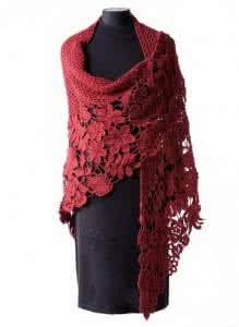 外网钩编大师作品 外网转回的披肩（夏雪作品）