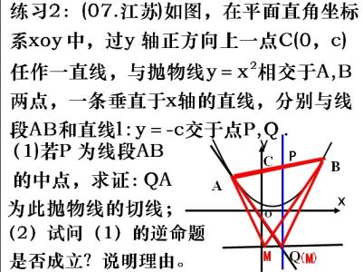 阿基米德三角形 转载 高考中的阿基米德三角形