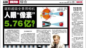 目前世界上最好的相机 人眼相当于多少像素的相机