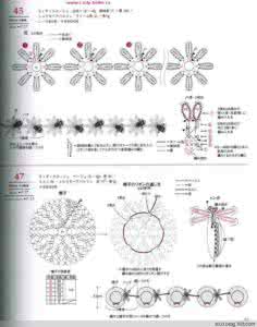 钩针花边图解大全 钩针花边 钩针模式----纤细花卉花边28款