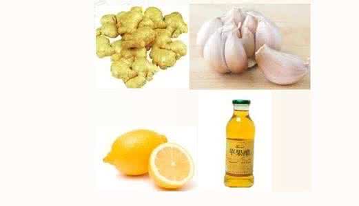 柠檬大蒜生姜苹果醋 (2)三头蒜两块姜,柠檬一个半,苹果醋一瓶