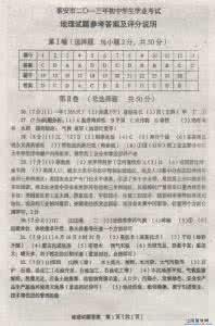 2013山东泰安中考数学 2014山东泰安中考历史 山东泰安2013年中考历史答案（图片版）