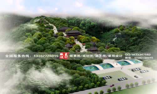 寺院鸟瞰图 psd 辽宁寺院总体鸟瞰图设计