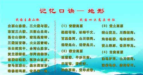 26个英文字母记忆口诀 地理知识口诀记忆大全 3271字 投稿：苏揇揈