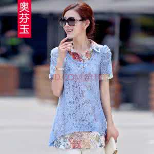 钩针蓝色宝宝开衫 【女款系列】雅致的蓝色钩针短袖镂空裙衫