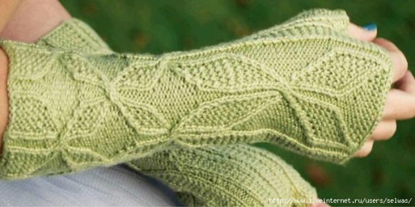 带粉色手套 粉色系棒针手套，真的好美！