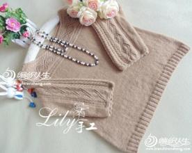 棒针编织风车花套头衫 链条小羊驼棒针一字领简易套衫