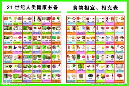食物相宜相克大全表 食物相克表 食物相宜大全